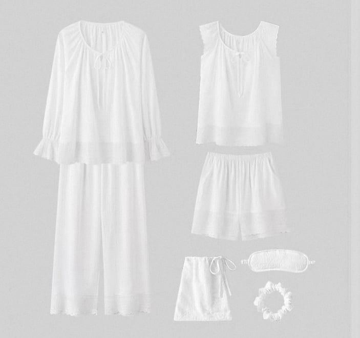 訳ありSALE【7set】【M-XL】trumpet sleeve simple design pajamas