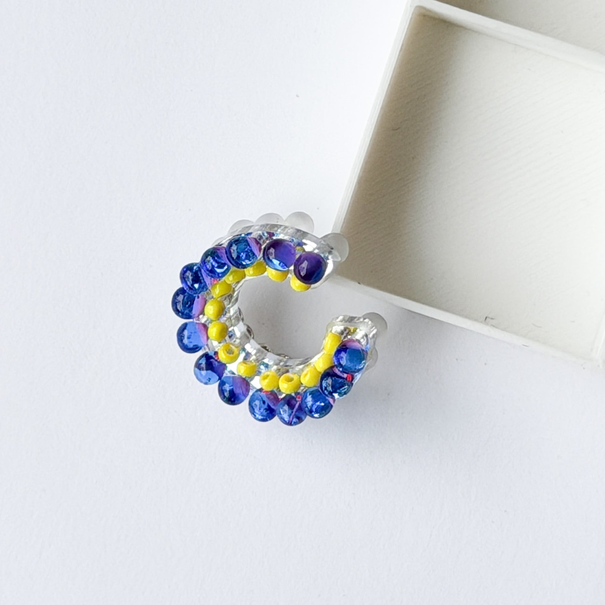 puzzle ring ear cuff 'bicolor' [03]