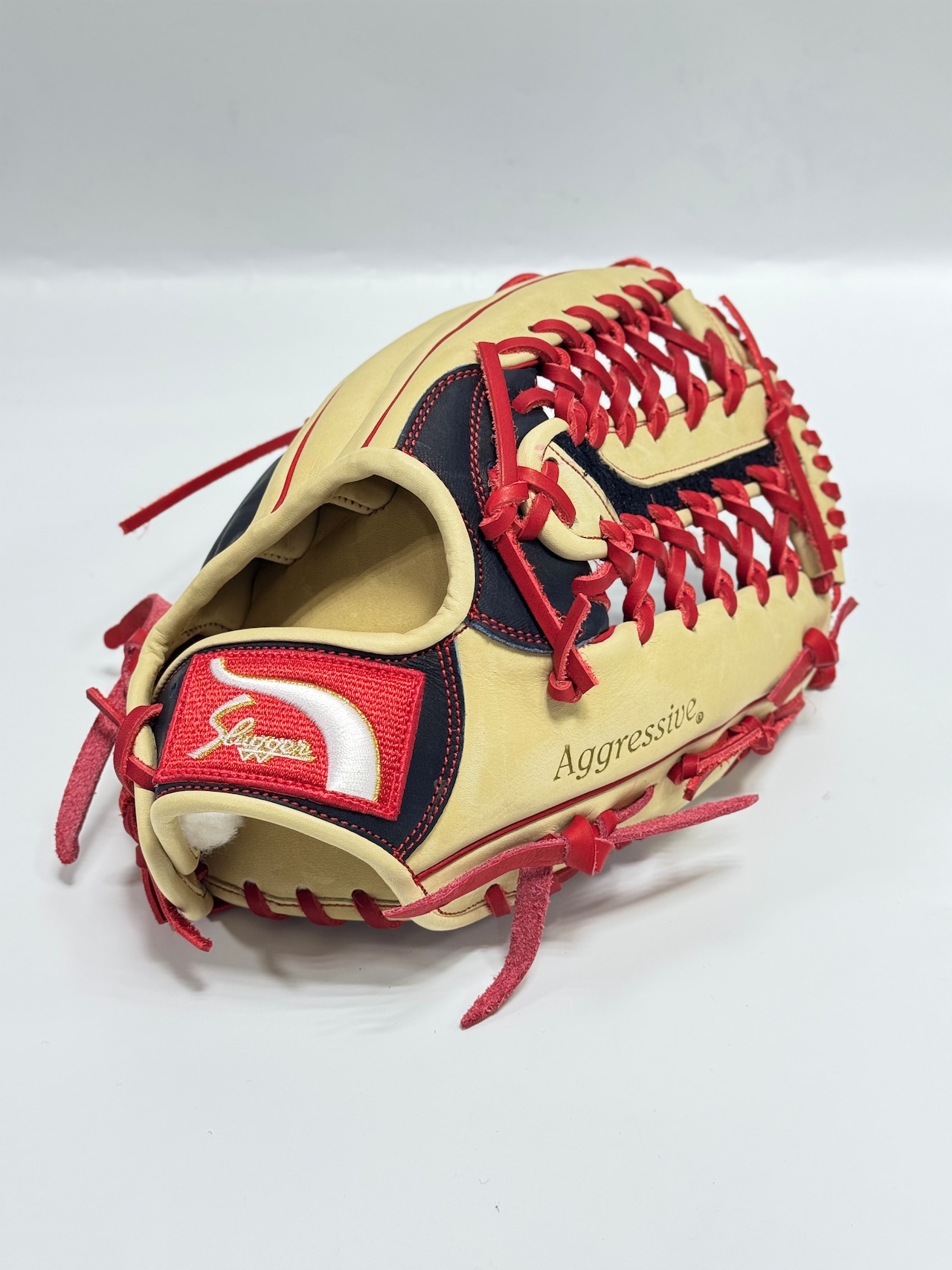KUBOTA SLUGGERー久保田スラッガー ミチイスポーツオリジナル店舗別注グラブ 軟式グローブ 右投げ用 ST39型 トレンチ×KSブラック・画像2