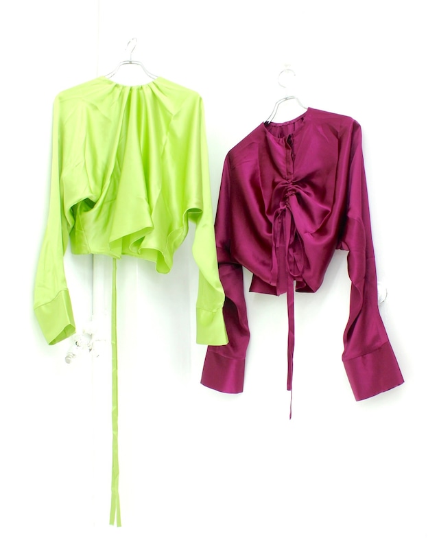 【GROUND ZERO】DRAPED SILK TOP