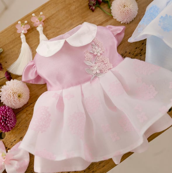 S.M/即納【todley】Blooming Hanbok Dress (Pink)