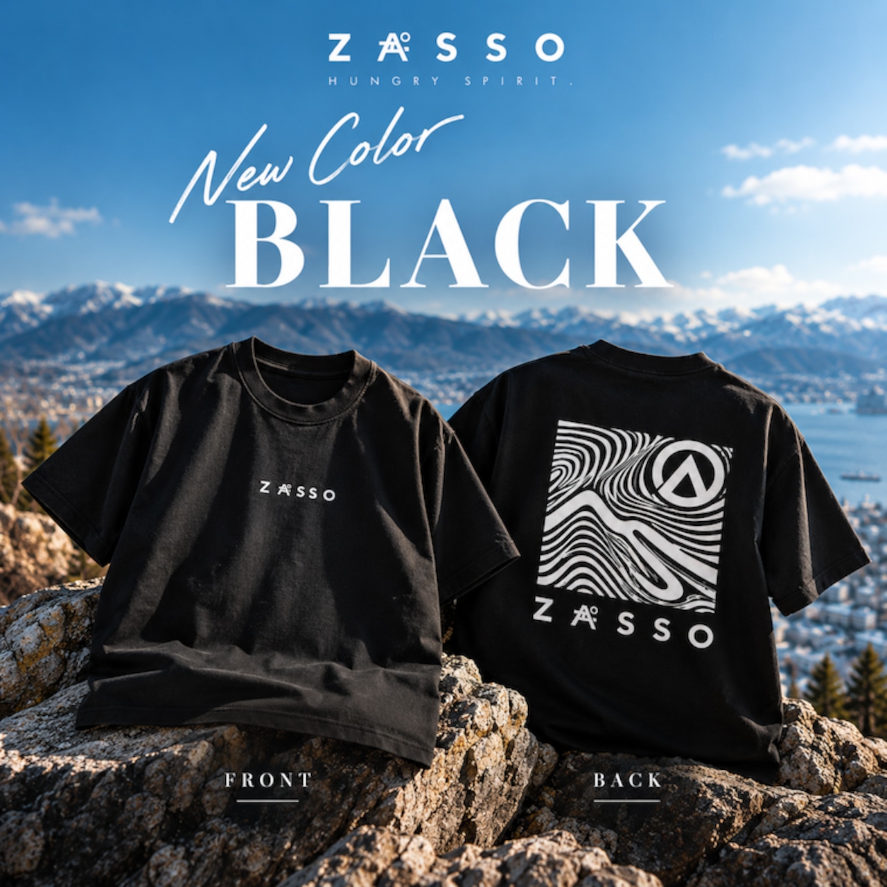 【再入荷・新色BLACK登場】ZASSO GRAPHIC TEE｜7.4oz ヘビーウェイトTシャツ