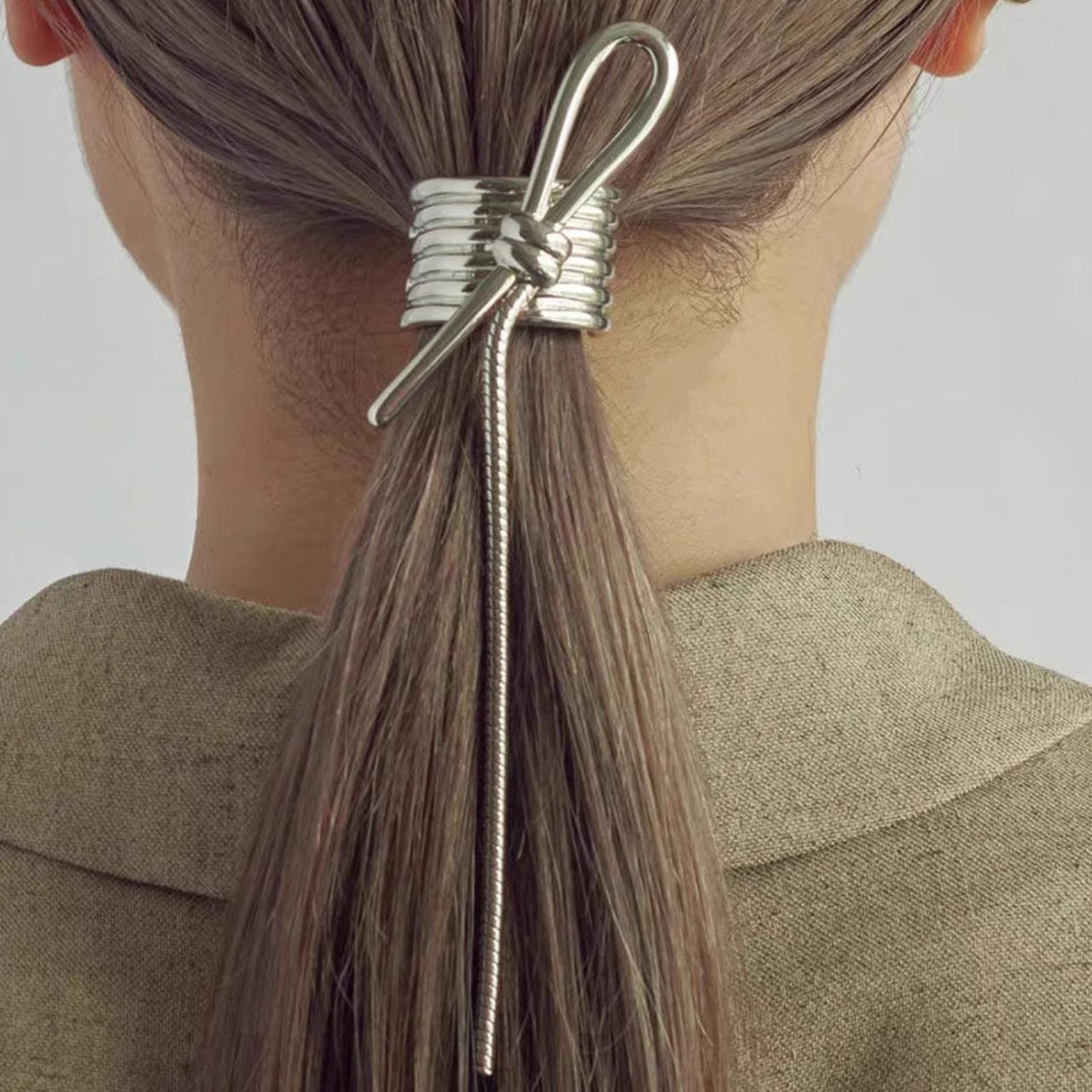 Metal Detail Ponytail Hair Ring 01215