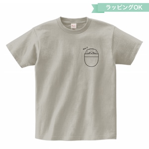 Tシャツ「ポケット」★マヌルネコ【シルバーグレー】