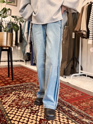 フリンジラインデニムパンツ