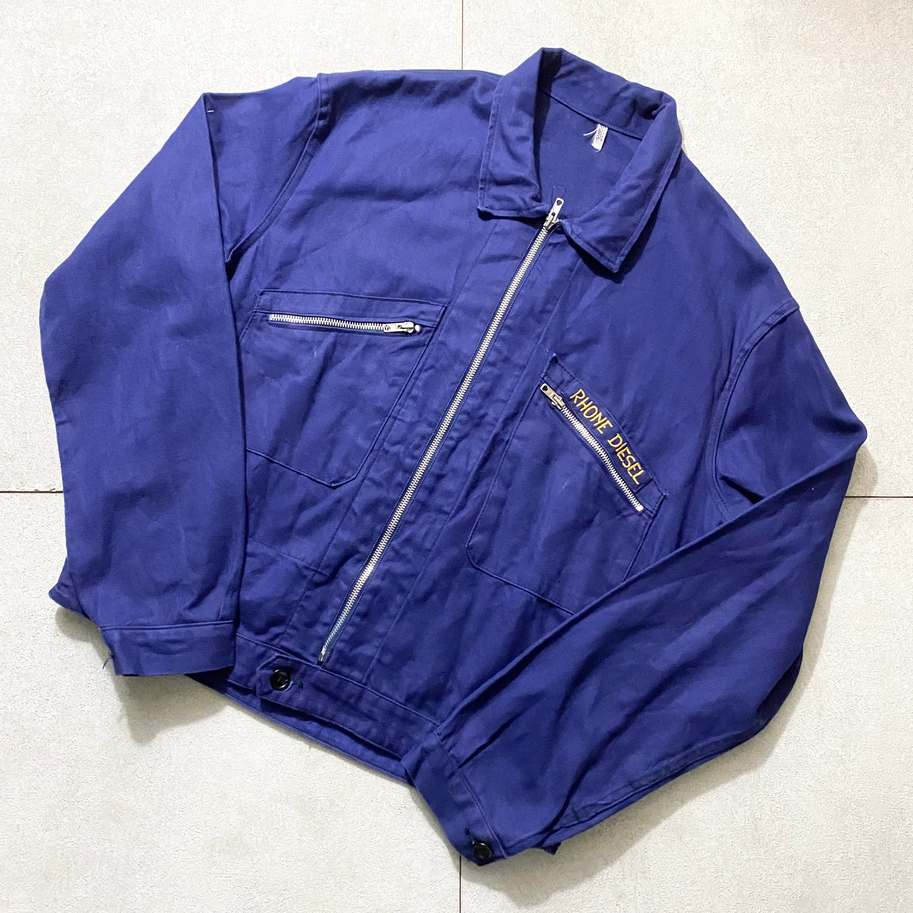 vintage 1970's french zip-up cotton work jacket | NOIR ONLINE