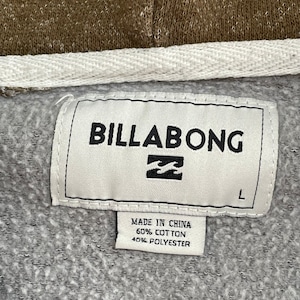 BILLABONG ジップアップ パーカー スウェット フーディー バイカラー ワンポイント 刺繍ロゴ 切替 ラグランスリーブ LARGE ビラボン us古着