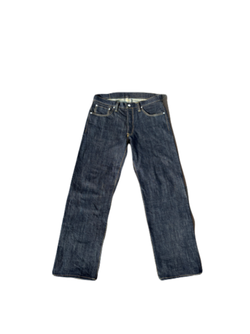 ◾️Levi's 702XX デニムショートパンツ W28 ビックE ボタンフライ 【中古】 リーバイス Levi's Denim Pants デニム パンツ ボタンフライ シンチバック 片面タブ 赤耳 裏ボタンJ22 Gパン  ジーンズ 青 ロゴ 702-XX デニム ブルー W29L34 104MB-456