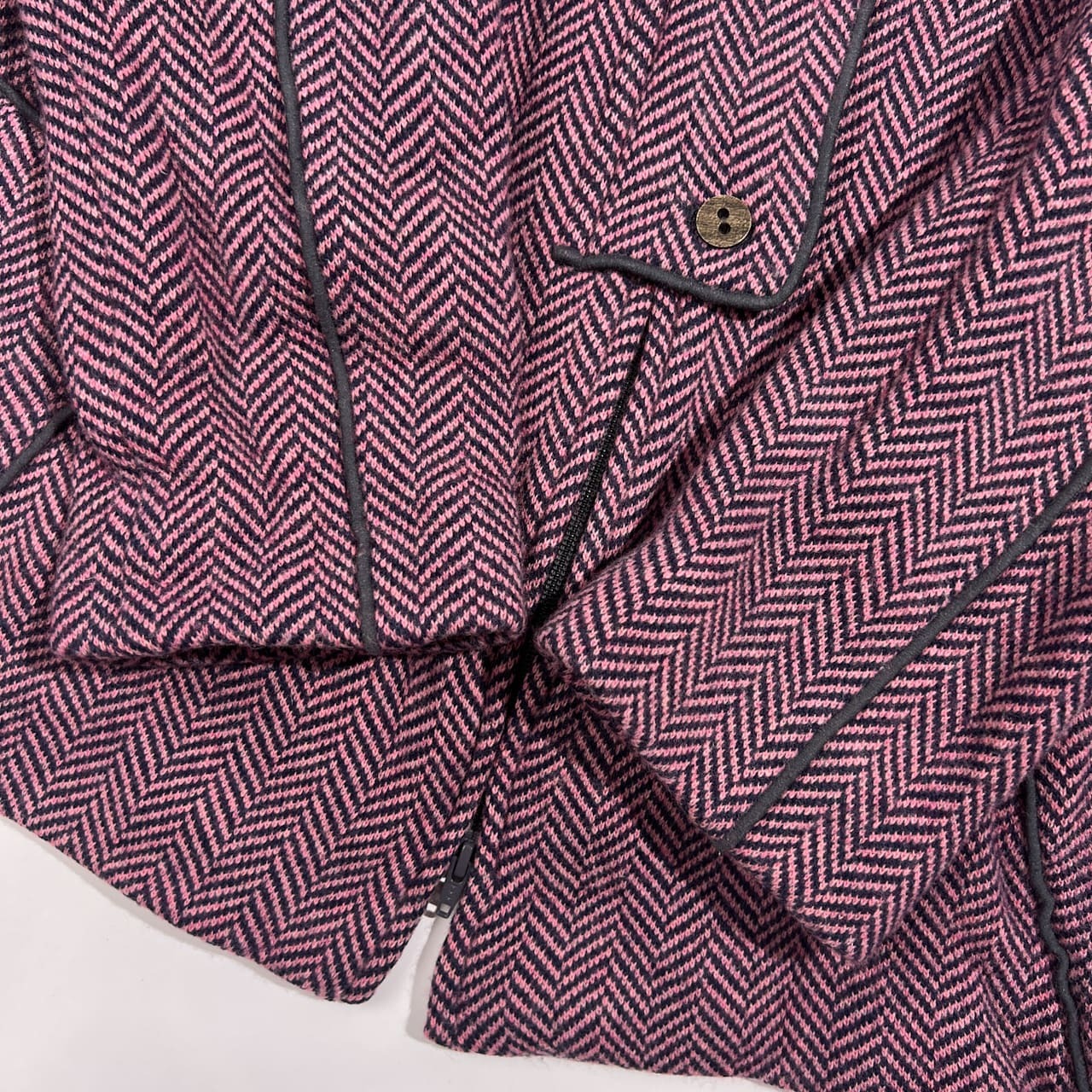 CUBE CUBE キューブキューブ ヘリンボーン スタンドカラー ジャケット コート 40/ピンク系 レディース マツオインターナショナル