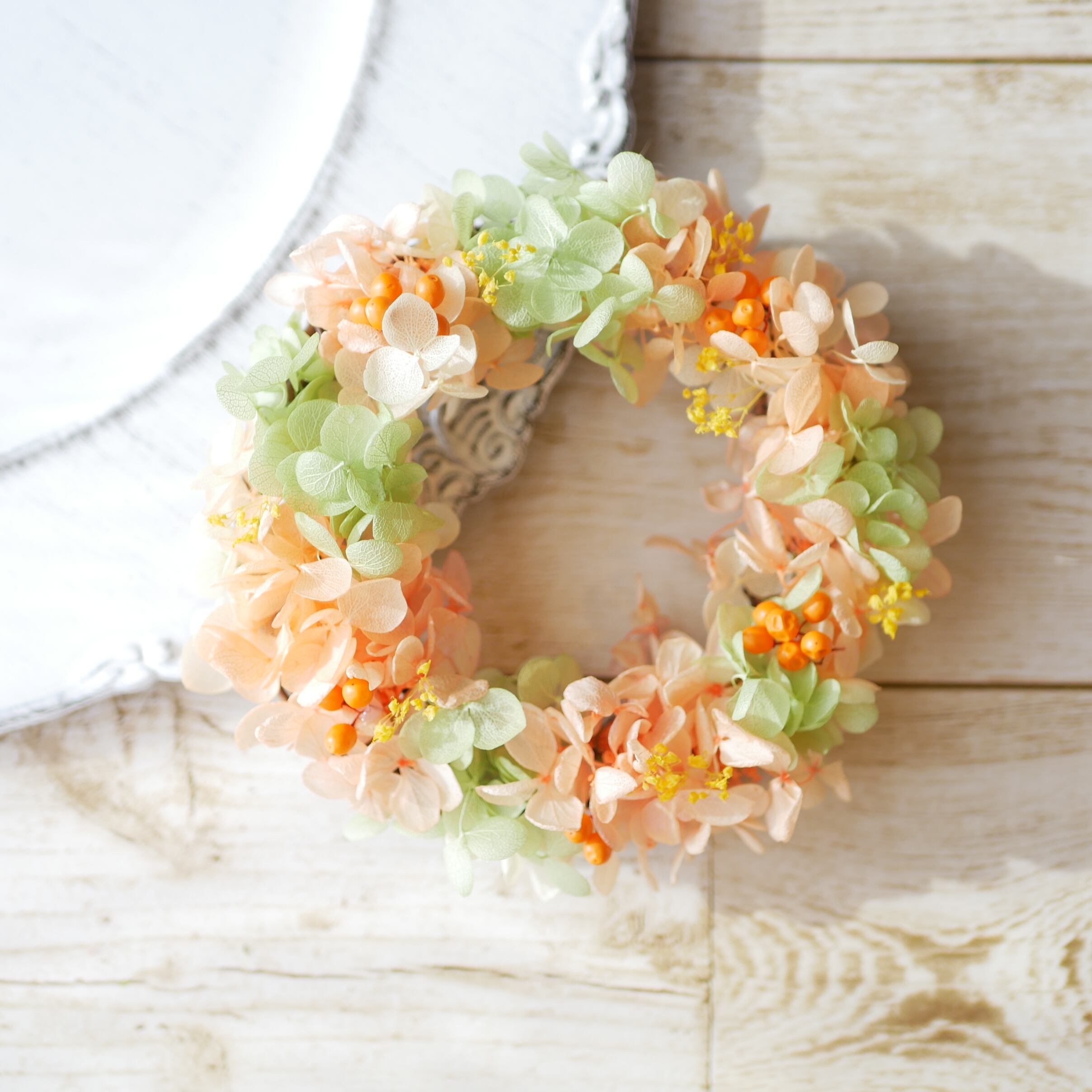 フラワーリースSサイズ オレンジ