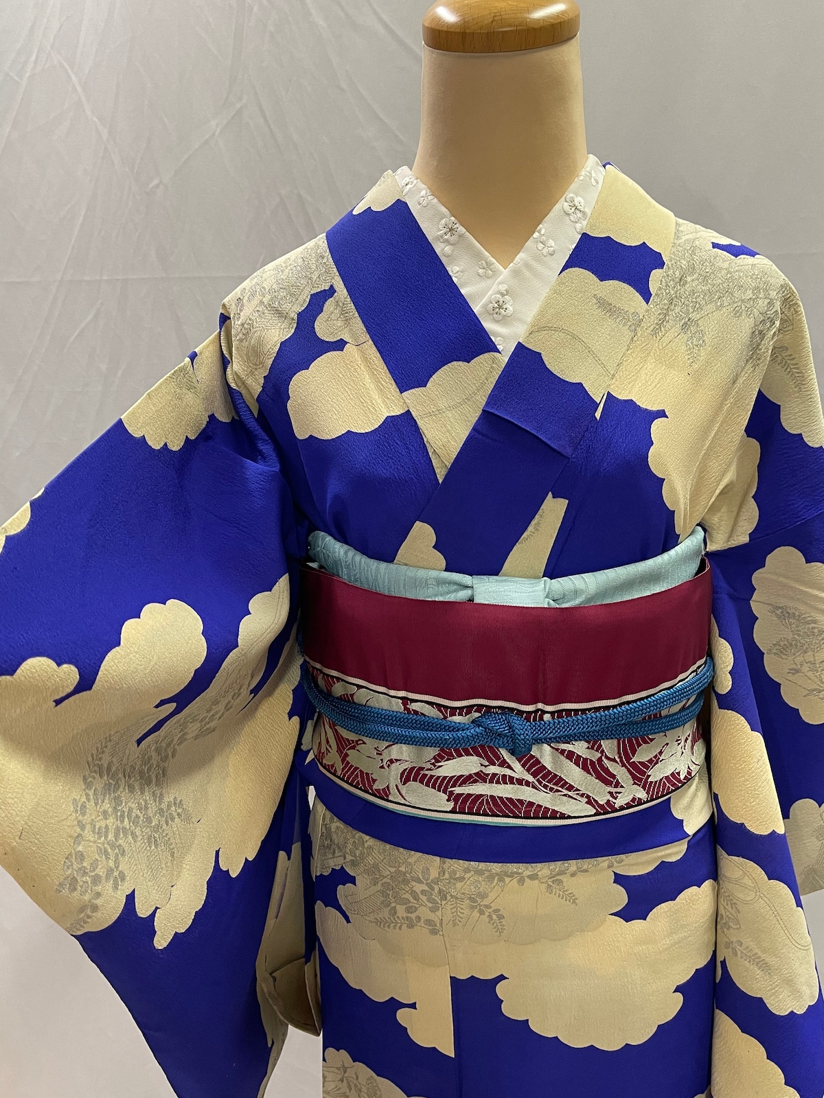 着物 単 アンティーク フラワーオブライフ 浴衣 治っ