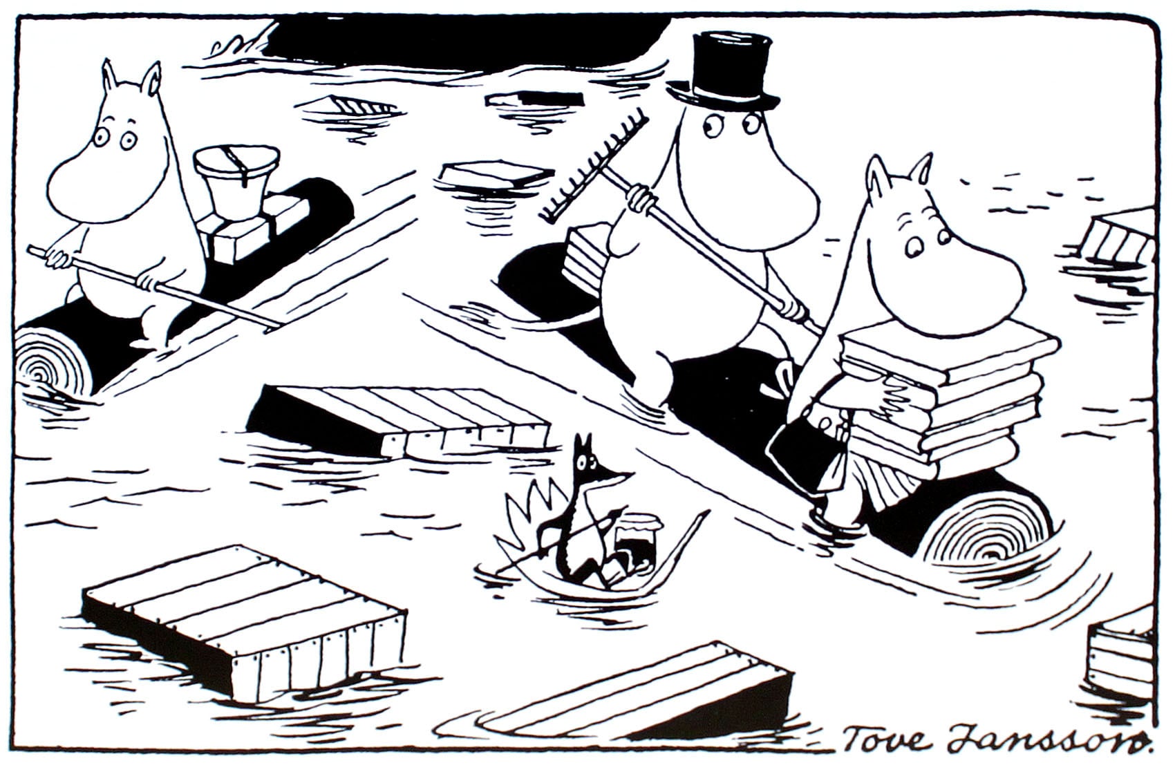 ムーミン 北欧 Putinki「ハブ セーリング」送料無料 フレーム選択可能 展示用フック付アートポスター 絵画 インテリア アート