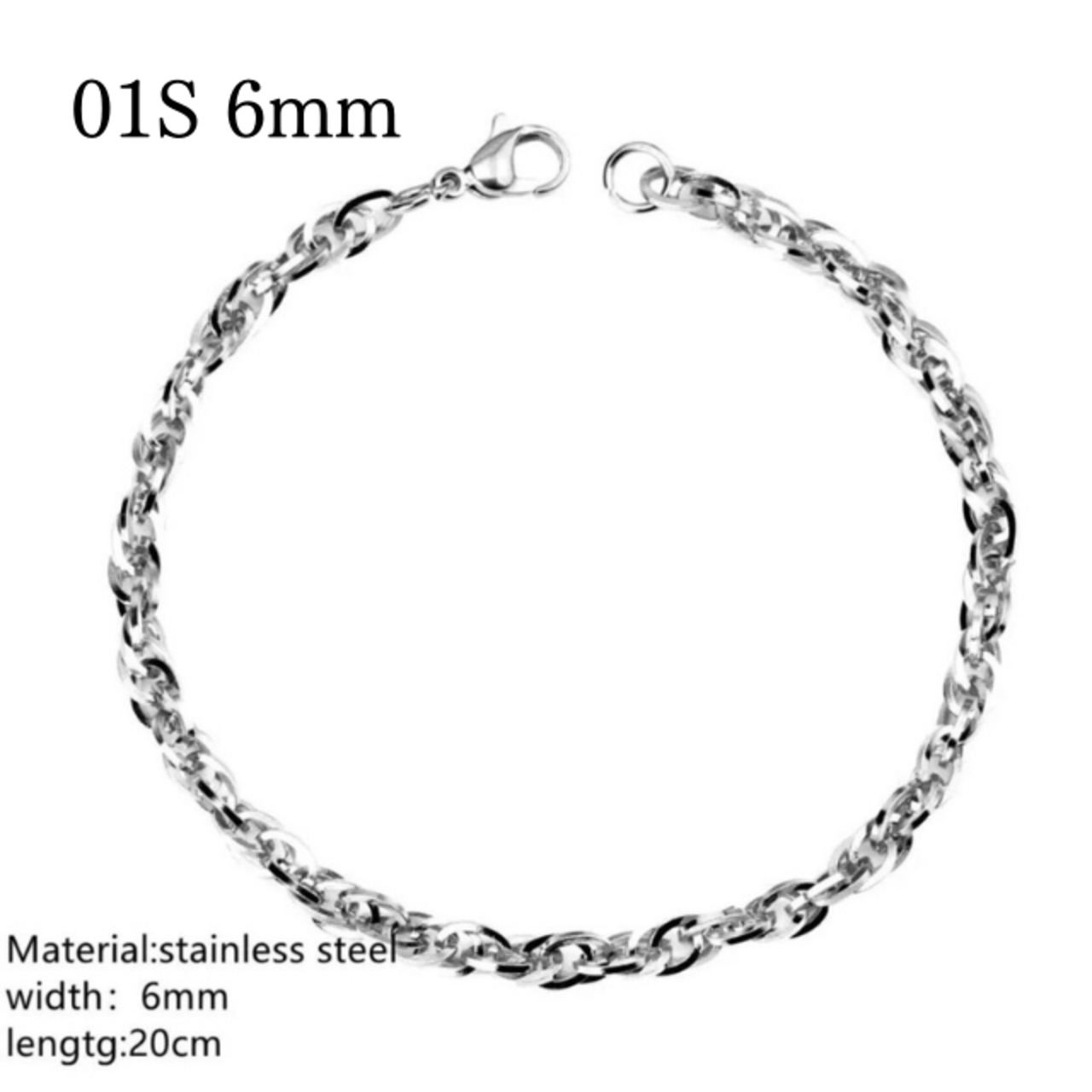 喜平 シンプル キューバリングチェーン カジュアル ブレスレット【0033】