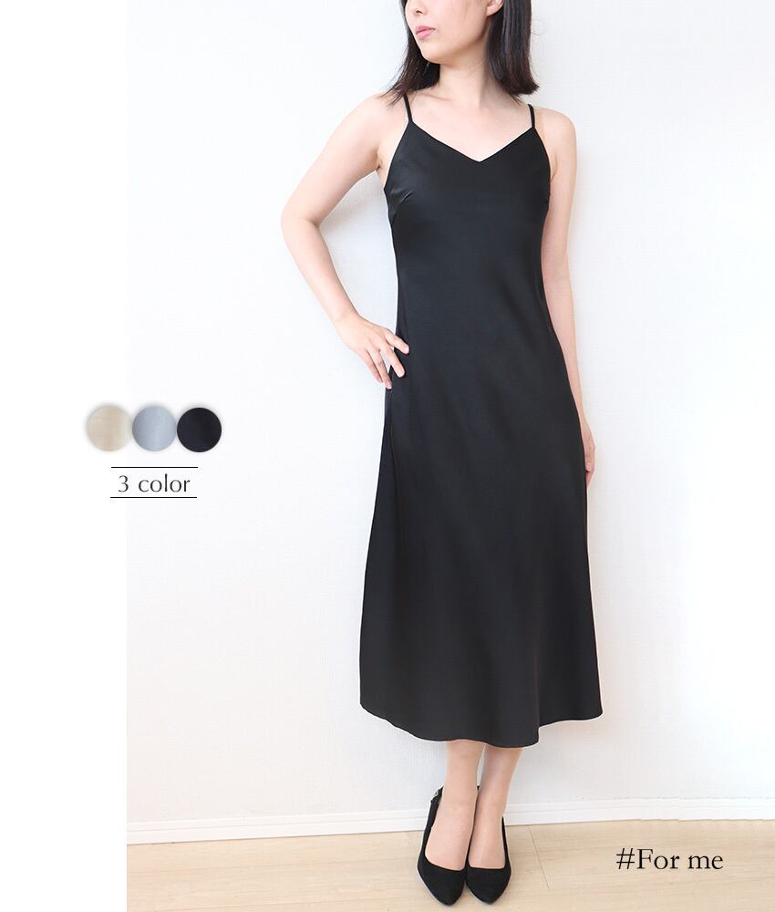 【新作入荷】シンプルキャミソールワンピース_e0002203026