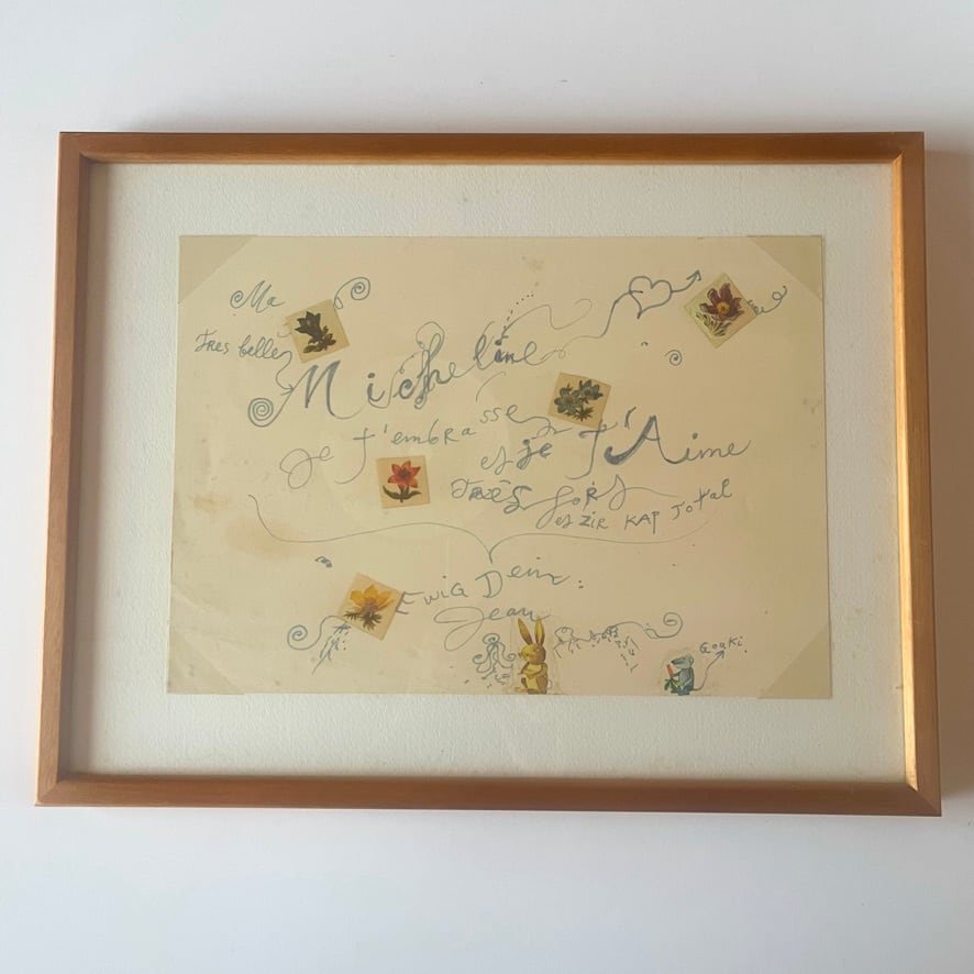 【オートグラフ・エフェメラ] ジャン・ティンゲリーからミショリーヌ・ギガックスへの手紙・オートグラフ　Original letter from Jean Tinguely to Micheline Gygax 　[3100281]