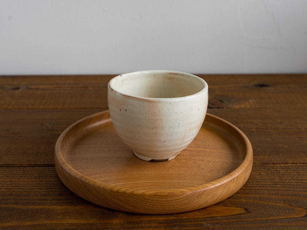 現品限り】無塗装のお盆4 欅（けやき）1人用 直径18cm | わたなべ木