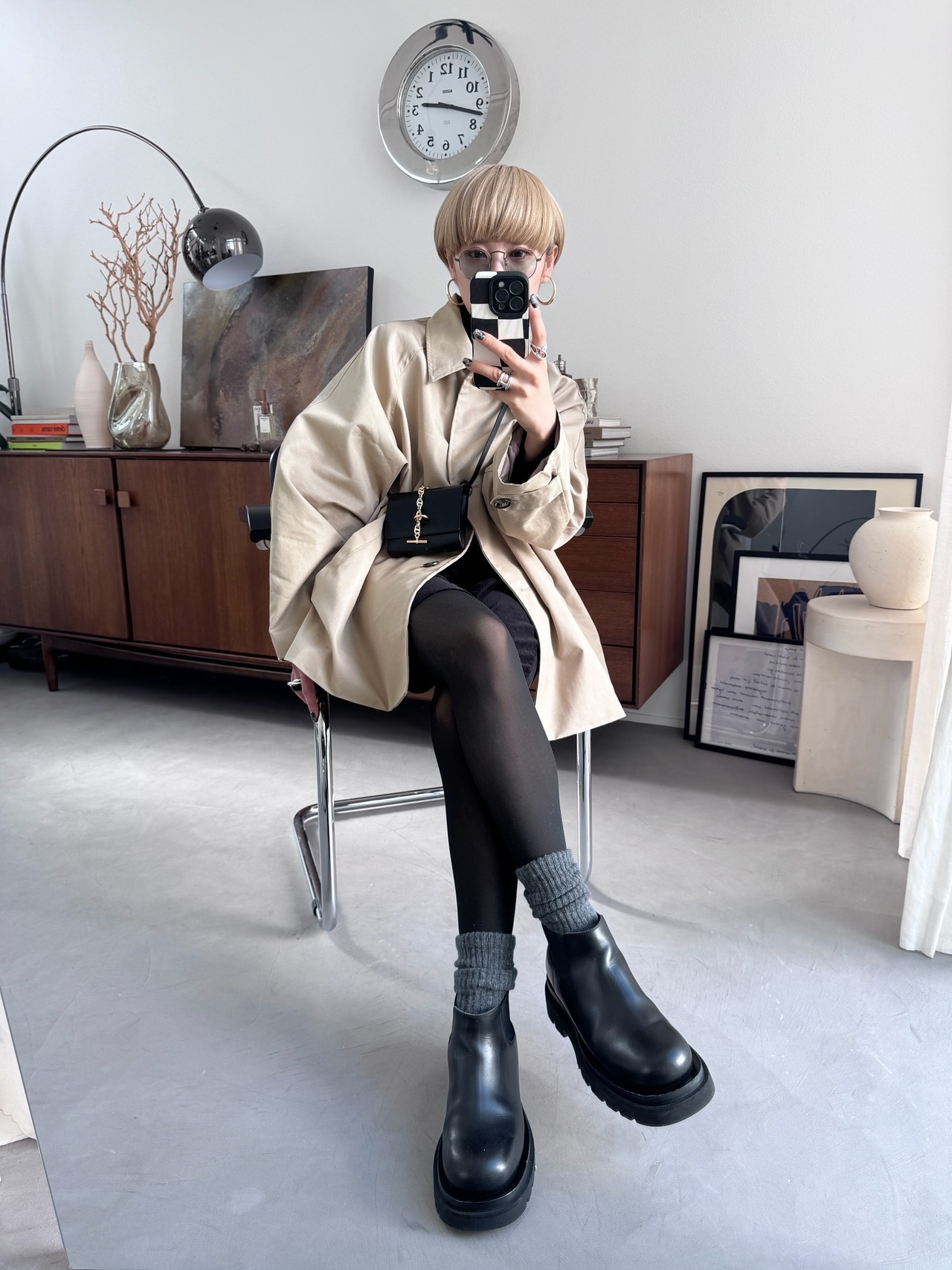 AラインヨークデザインJK/ベージュ