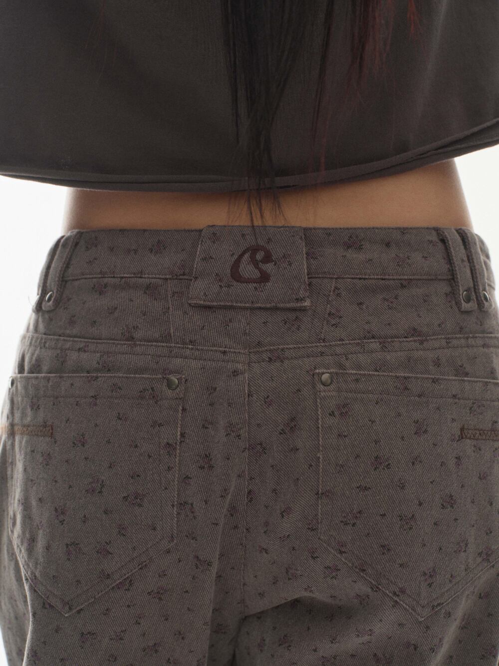 COYSEIO] FLOWER PATTERN PANTS PURPLE GREY 正規品 韓国ブランド 韓国
