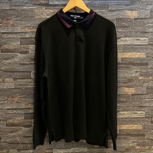 POLO SPORT COTTON  L/S  BLACK  POLO SHIRT (L)