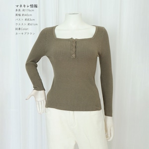 スクエアネック ニット 長袖 トップス レディース 春秋冬 韓国 リブニット セーター 大人 きれいめ シンプル カジュアル オフィス ストレッチ トップス 大人可愛い 大人女子