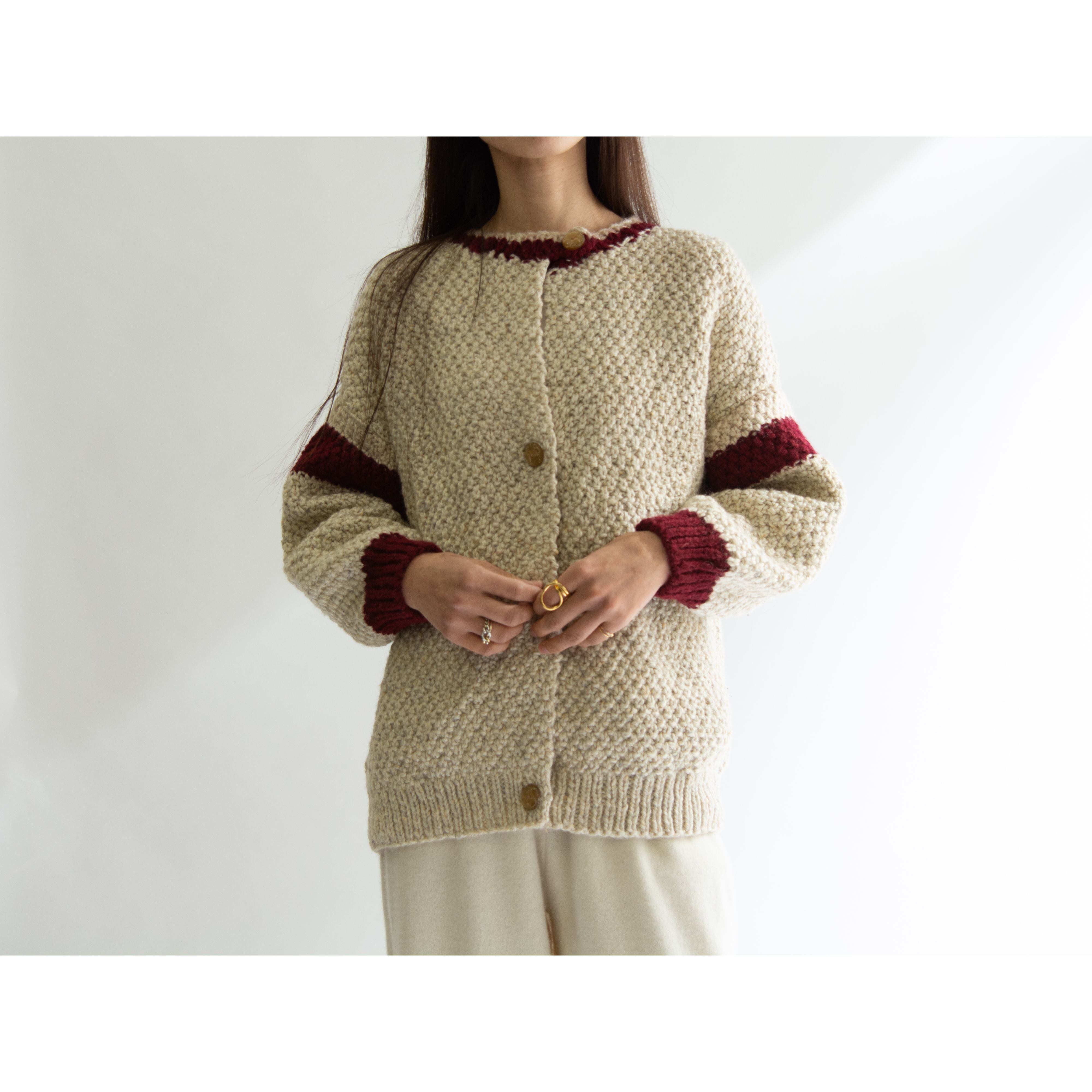 Hand knit wool cardigan（ハンドニットウールカーディガン ）12b