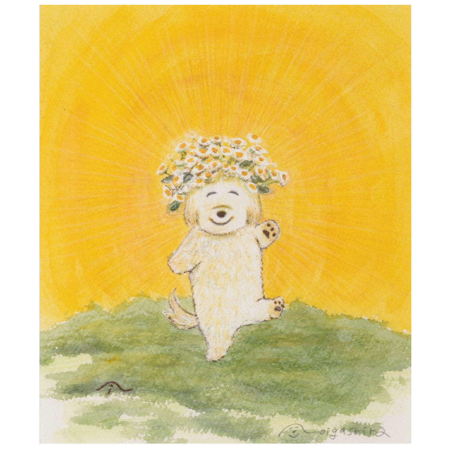 受注生産・9月頃のお届け】のい 複製原画「犬たちの詩 表紙絵」額装