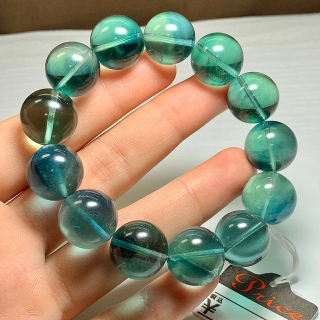 美しいブルーグリーンフローライト・ブレスレット