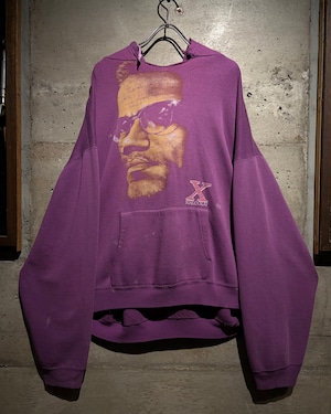 【Caka】90's “Malcom X” Faded Vintage Pullover Hoodie