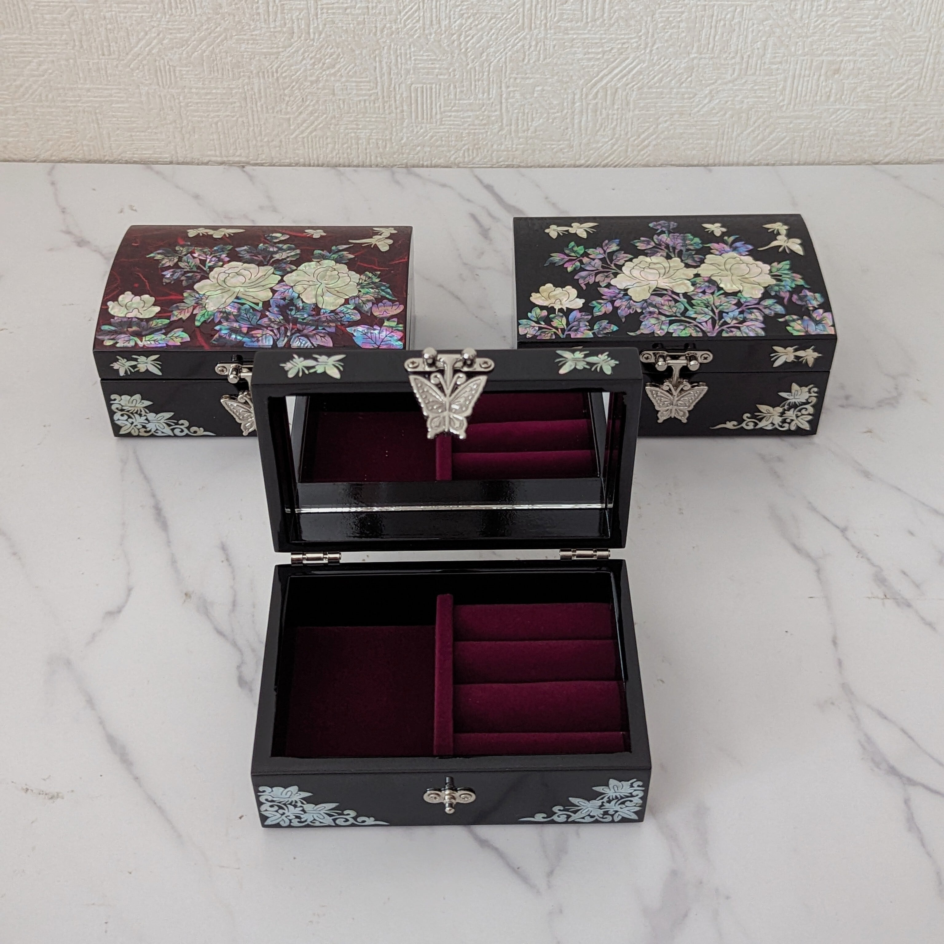 螺鈿細工 ジュエリーボックス 高貴な花の女王たち | 韓国螺鈿細工小物