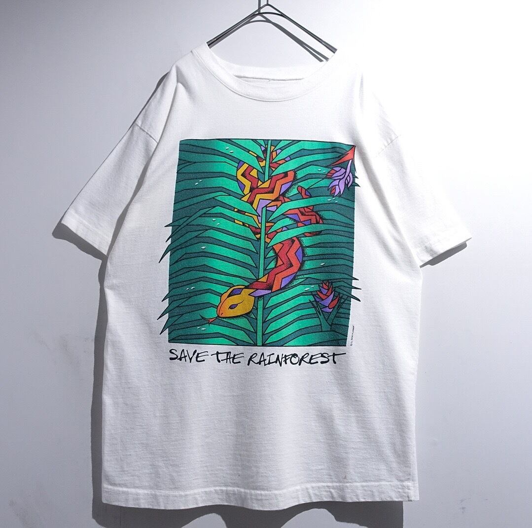 White Snake Motif Artistic Print Design T-Shirt