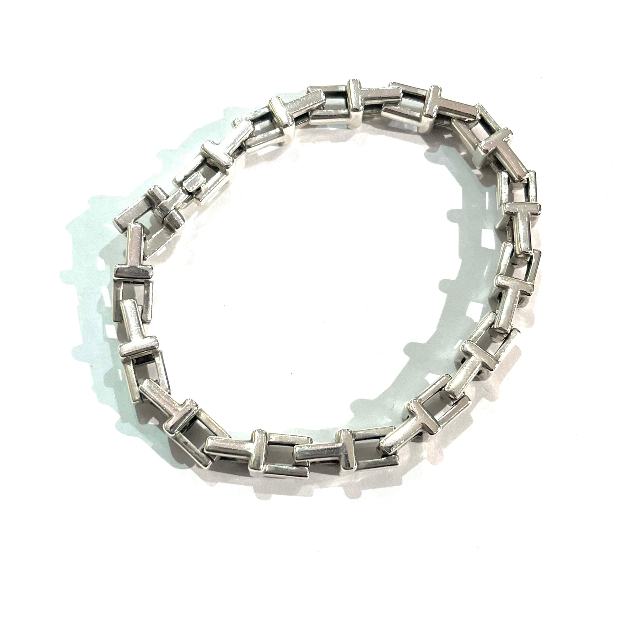 イタリア ヴィンテージ シルバー リンク ブレスレット中空ITALY925 vintage ITALY 925 シルバーリンク ブレスレット 最終価格 イタリア