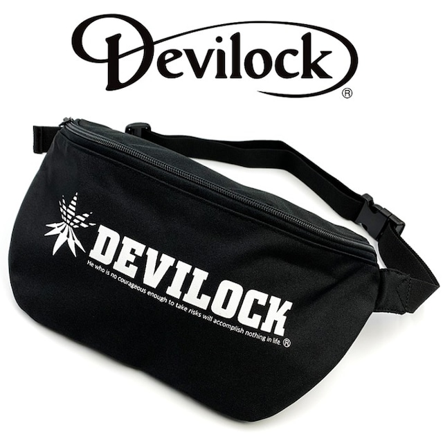 DEVILOCK / デビロック「Fanny Pack」ウエストポーチ ボディバッグ ショルダー メッセンジャー 黒 ブラック 軽量 多収納 インナーポケット ベクトルロゴ スカル ドクロ メンズレディース ハードコア HARDCORE パンクロック PUNKROCK バンド フェス ギフト ステージ衣装 Rogia