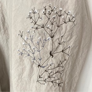 [ 親子セット ] カスミソウ刺繍ライトコート -light gray- 梅雨寒軽量アウター