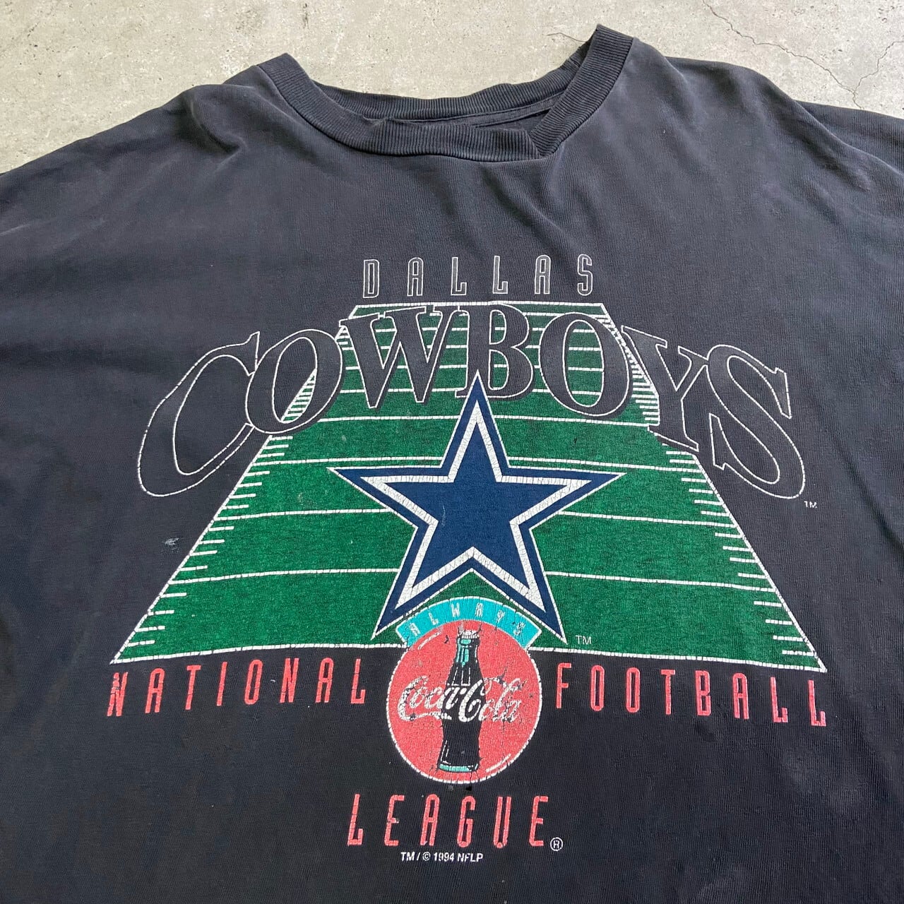 90s USA製 NFL オフィシャル カウボーイズ プリント 長袖Tシャツ L
