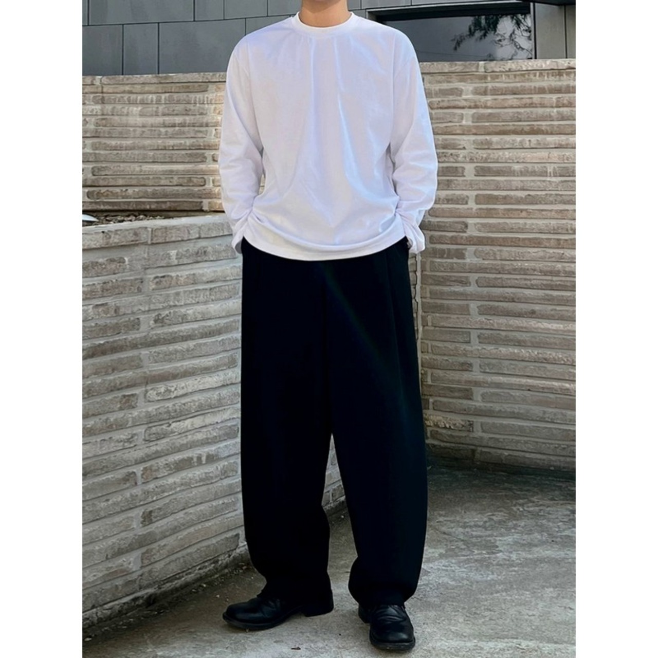 シンプル無地ベーシックロングTシャツ　1272