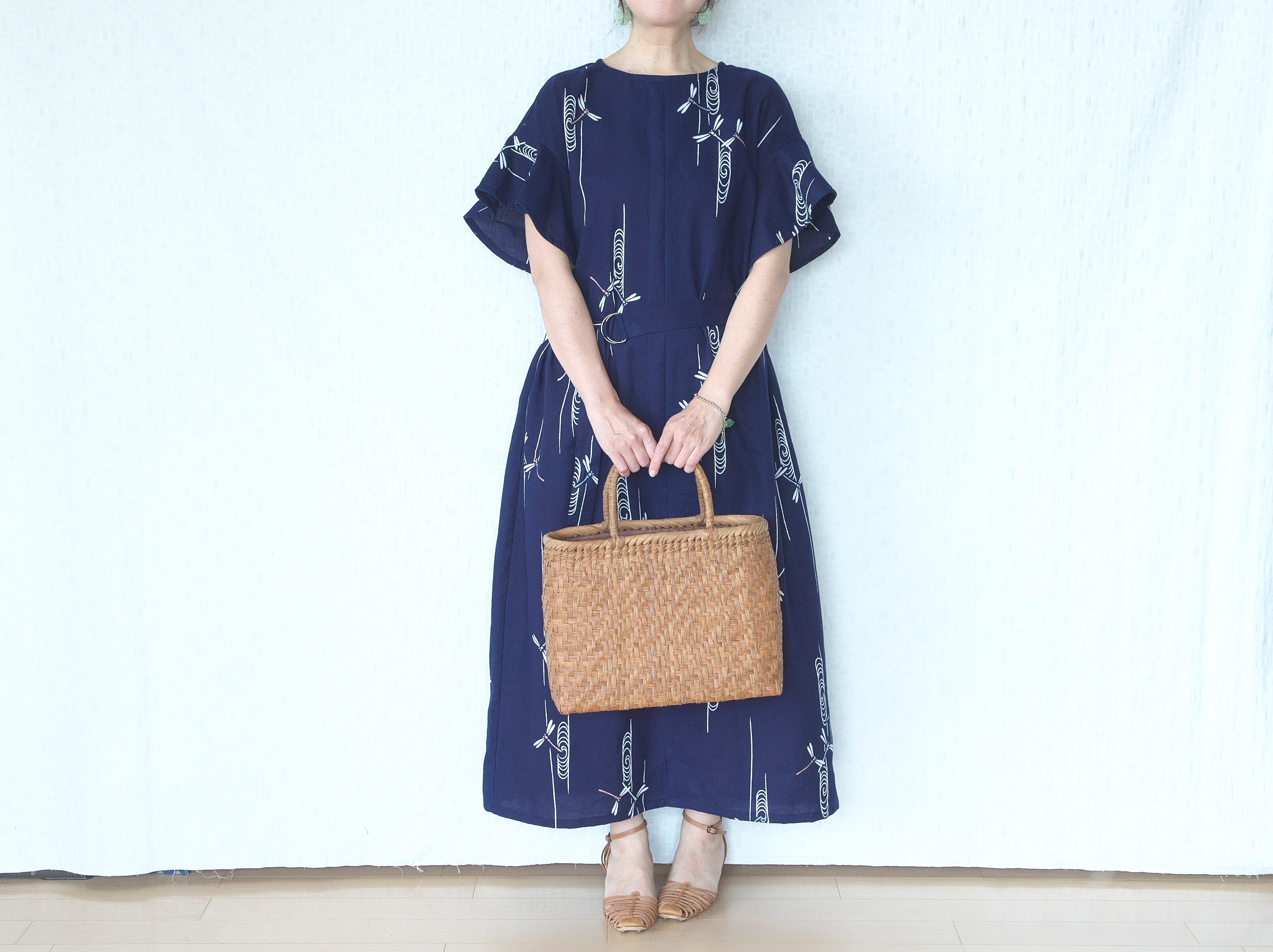 0809 フレアスリーブワンピース