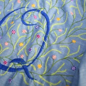 70's BIG MAC embroidery design chambray shirt