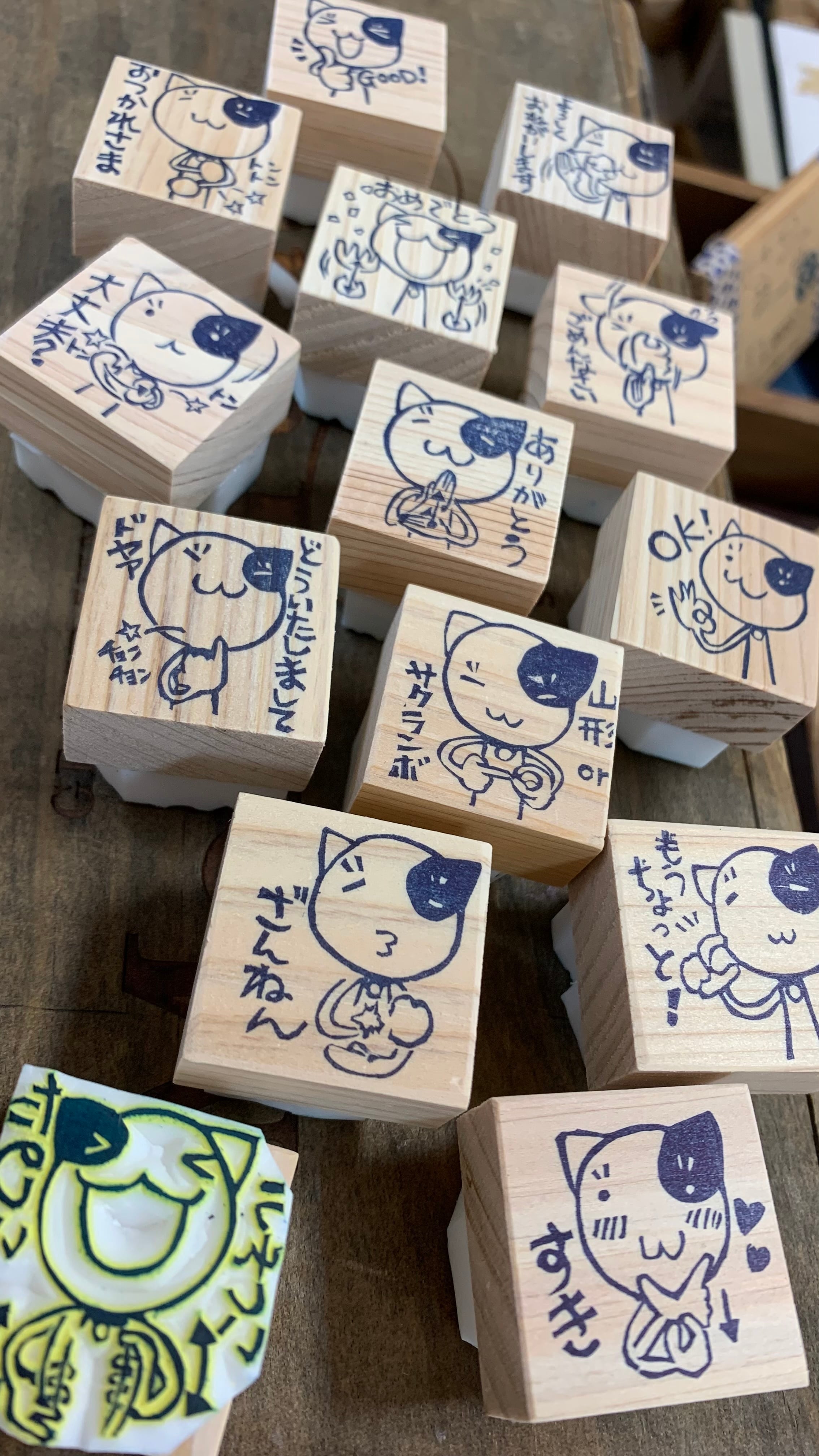 はんこ ハンコ かわいい イラスト キャラクター 先生 手話 手話はんこ 猫 ねこ にゃんこ あおたん 多様性 Good 良い