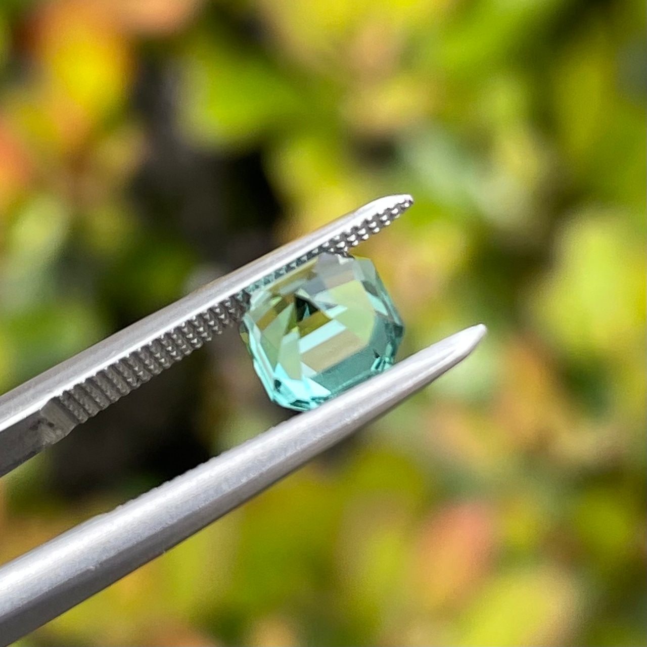 ラグーントルマリン アッシャーカット6x6mm, 1.15ct ナイジェリア産