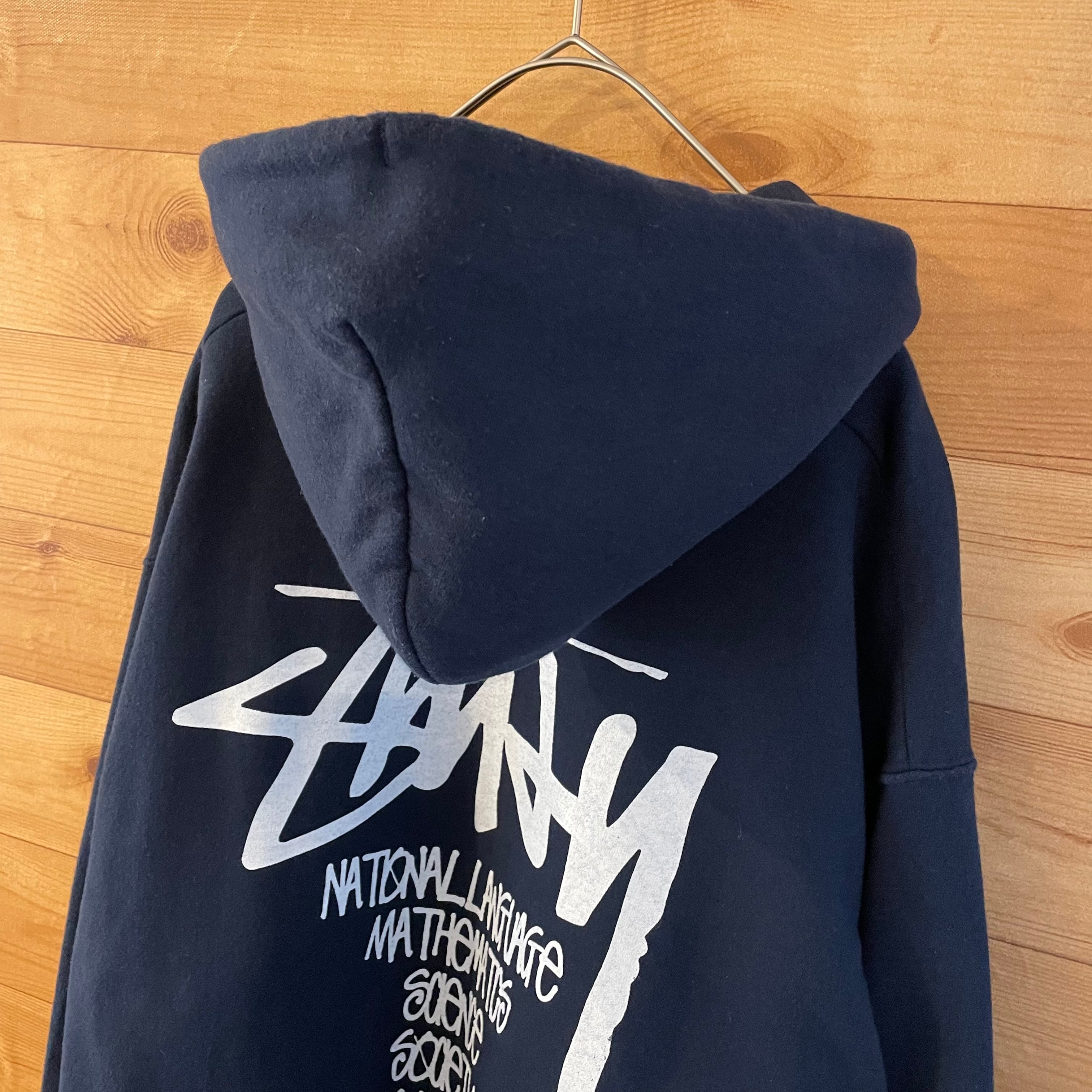 STUSSY プルオーバー パーカー ネイビー イエロー XL