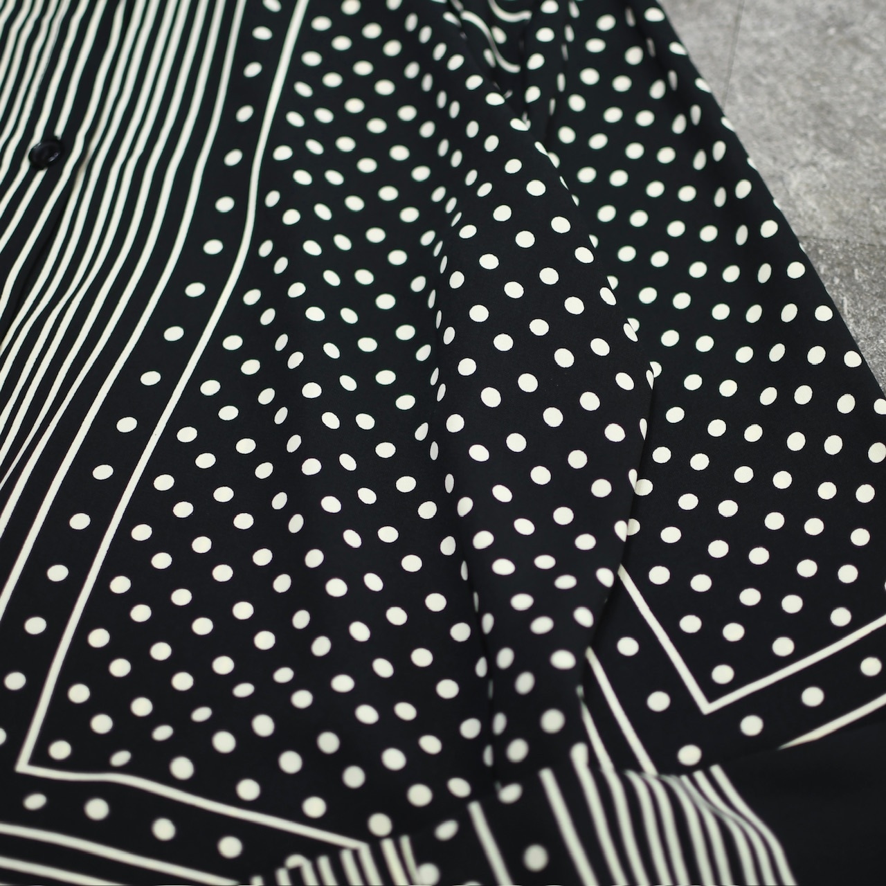 multi pattern open collar shirt
