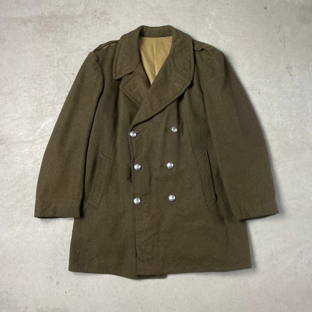 50年代 フランス軍 ウールPコート ハーフコート メンズXL相当 古着 50s 