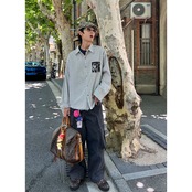 VINTAGE ストリート ストライプ ロングシャツ T1769
