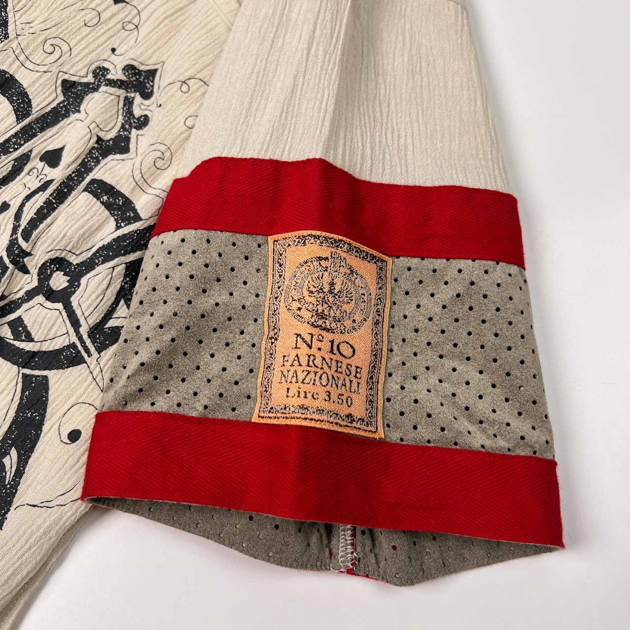 FARNESE ファルネーゼ 切替デザイン リネン混 レーヨン 半袖シャツ サイズ 3 /メンズ/麻混/ライカ