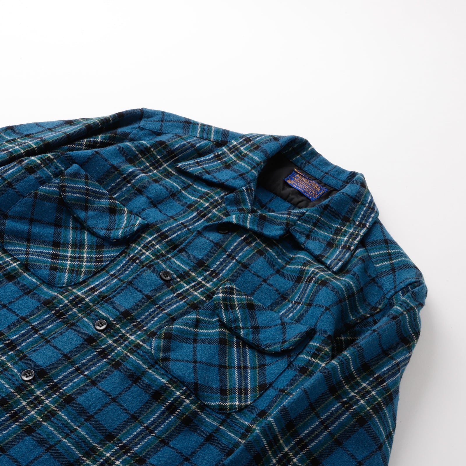 PENDLETON 60s オンブレ　ウールシャツ 60s PENDLETONペンドルトン オンブレチェック ウール オープンカラー