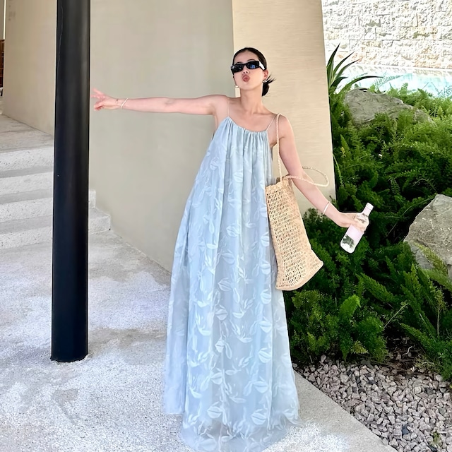 Airy Botanical Flowy Maxi Dress【S00304】