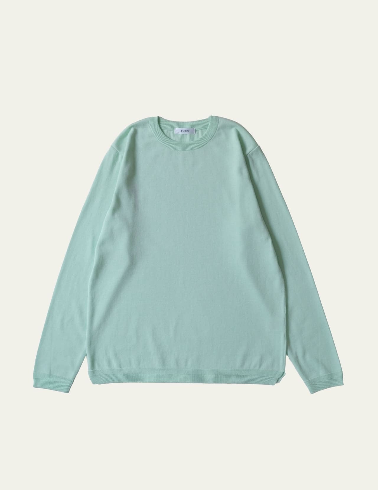 FUJITO L/S Knit T-Shirt Mint,Blue Gray,Beige,Brown