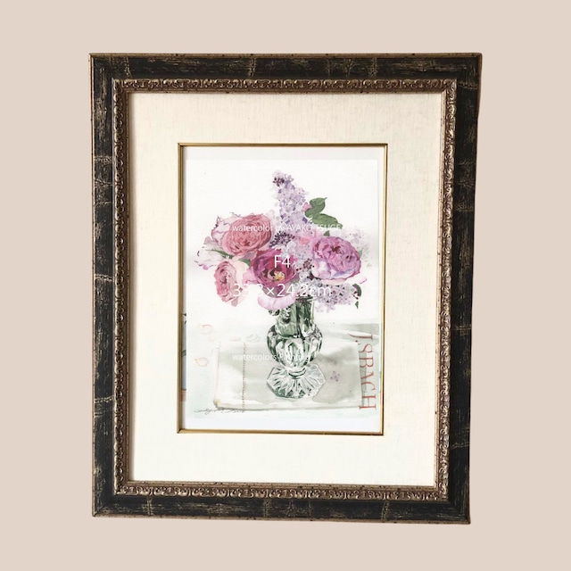 F4サイズ　バラのブーケの絵のオーダー - F4 size rose bouquet picture order