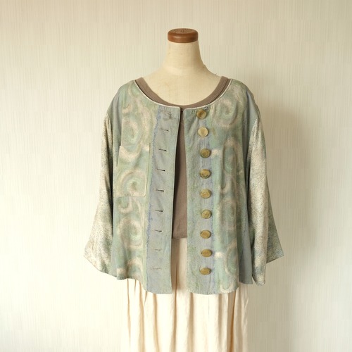 マーブル柄ブラウス