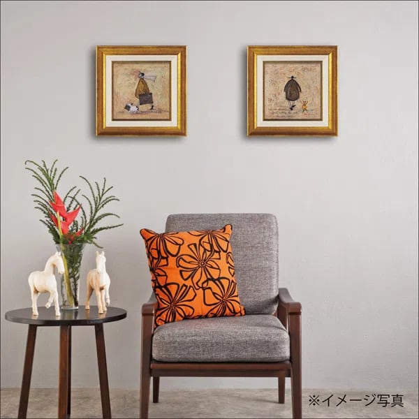 サムトフト「ネコとおさんぽ」Sサイズ ゲル加工アート アートフレーム